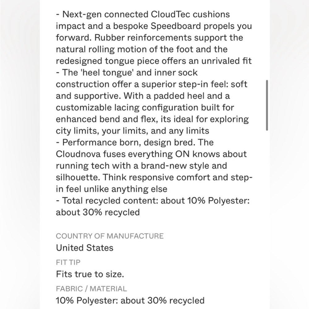 On Running Cloudnova Size 6.5 New - image 2